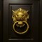 Lion Head Brass Door Knocker Authentic Vintage Unique Front Door Holder with Gold Finish Rare Solid Door Accessories for Home Decor Housewarming Gift